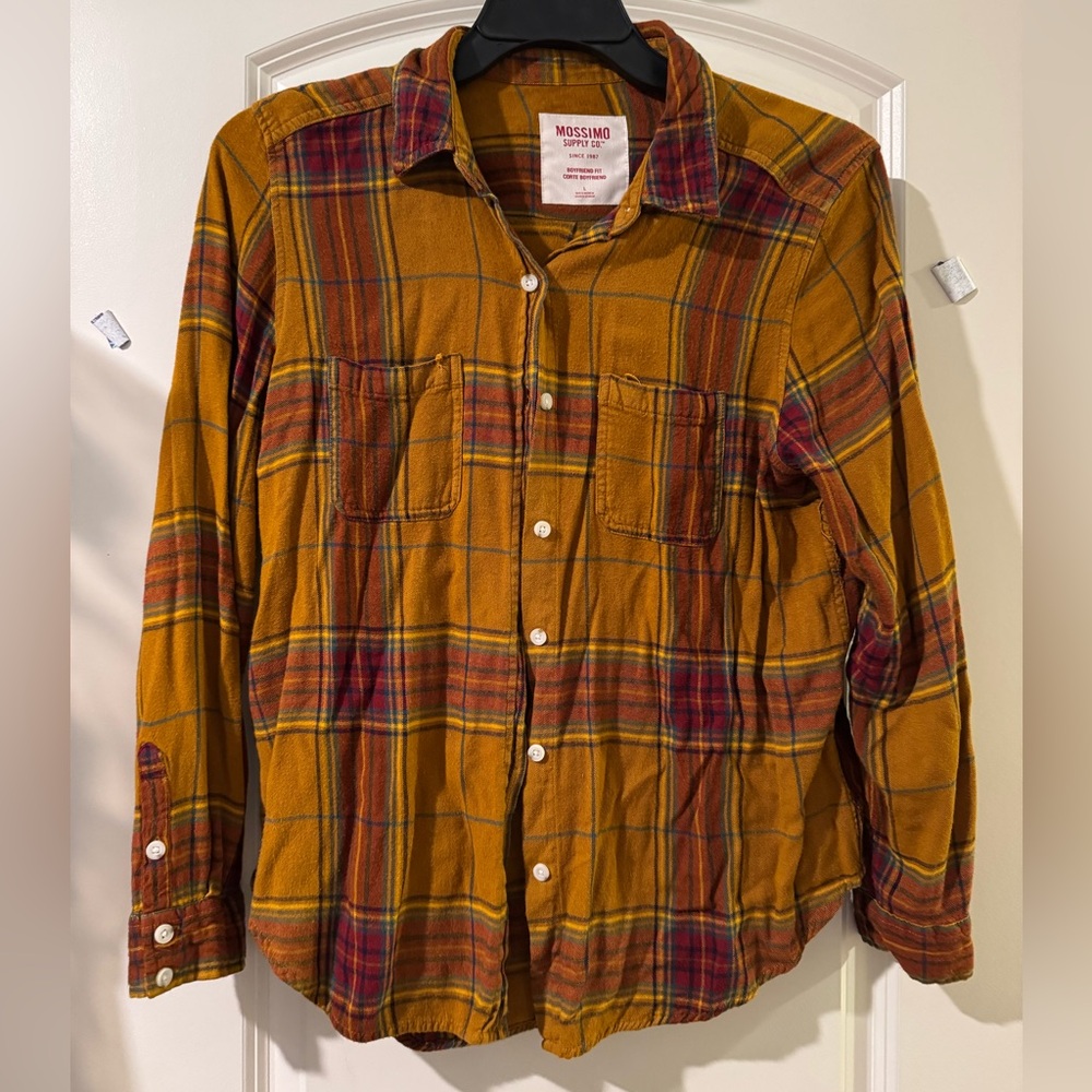 Mossimo Supply Co. Yellow and Red Plaid Shirt